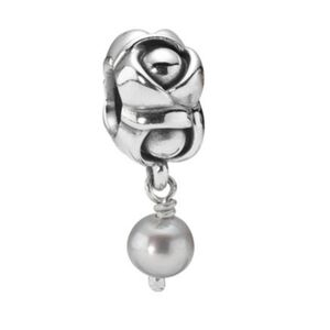 Pandora My Wish Grey Pearl Dangle Charm